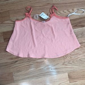 Peach flowy tank top